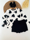 Conjunto coração short saia