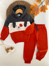 Conjunto moletom cachorrinho laranja