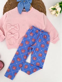 Conjunto ursinho laço rosa - comprar online