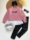 Conjunto moletom legging couro alquimia