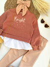 Conjunto moletom legging couro nude - comprar online