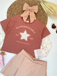 Conjunto manga tule couro nude na internet