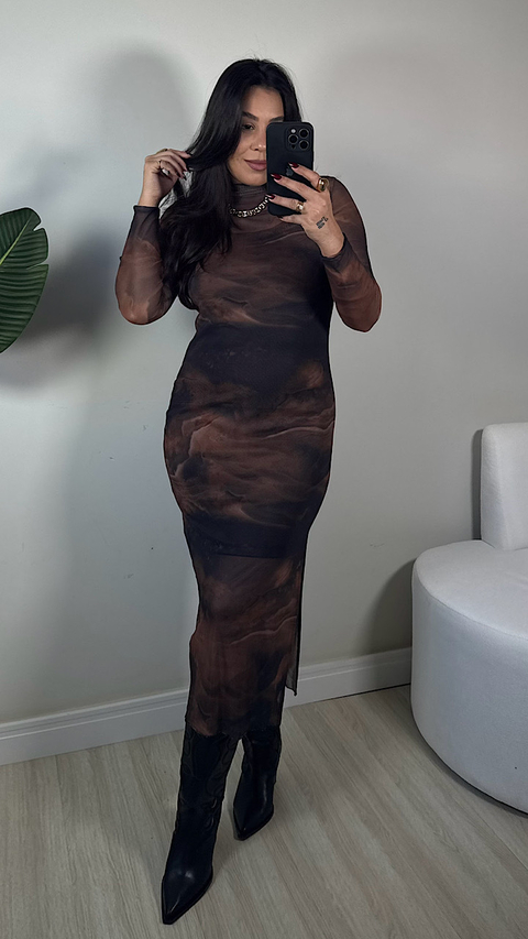 VESTIDO MIDI TULE LEONA - comprar online