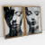 Quadro Decorativo Abstract Black and White Faces - Uillian Rius - Kit com 2 Quadros - loja online