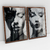 Quadro Decorativo Abstract Black and White Faces - Uillian Rius - Kit com 2 Quadros