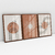 Quadro Decorativo Abstract Boho Art Marrom Terracota - Kit com 3 Quadros