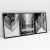 Quadro Decorativo Abstrato Arranha-Céus em Preto e Branco Kit com 3 Quadros - comprar online