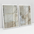 Quadro Decorativo Abstrato Bege Wall Art Kit com 2 Quadros - loja online