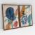 Quadro Decorativo Abstrato Botanical Abstract Leaves Art Kit com 2 Quadros