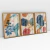 Quadro Decorativo Abstrato Botanical Abstract Leaves Art Kit com 3 Quadros - loja online