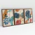 Quadro Decorativo Abstrato Botanical Abstract Leaves Art Kit com 3 Quadros