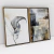 Quadro Decorativo Abstrato Folha e Textura em Tons de Cinza Kit com 2 Quadros - loja online