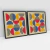 Quadro Decorativo Abstrato Geométrico Bauhaus Design Kit com 2 Quadros - comprar online