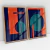 Imagem do Quadro Decorativo Abstrato Geométrico Laranja e Azul - 148C+149C - Uillian Rius - Kit com 2 Quadros