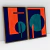 Quadro Decorativo Abstrato Geométrico Laranja e Azul - 148C+149C - Uillian Rius - Kit com 2 Quadros - loja online