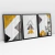 Quadro Decorativo Abstrato Geométrico Sweet Home Amarelo Kit com 3 Quadros