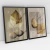 Quadro Decorativo Abstrato Moderno Folhas de Ouro Kit com 2 Quadros - comprar online