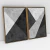 Quadro Decorativo Abstrato Moderno Geométrico Texturizado Preto e Branco Kit com 2 Quadros - loja online
