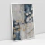 Quadro Decorativo Abstrato Mural Ciano e Bege - Bimper - Quadros Decorativos