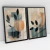 Quadro Decorativo Abstrato Orgânico Toque de Outono Boho Style Kit com 2 Quadros - comprar online