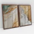 Quadro Decorativo Abstrato Ouro e Areia II Kit com 2 Quadros