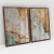Quadro Decorativo Abstrato Ouro e Areia Kit com 2 Quadros