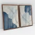 Quadro Decorativo Azul Abstrato Lines - Caroline Cerrato - Kit com 2 Quadros