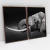 Quadro Decorativo Elefante Bebendo Água em Preto e Branco Kit com 2 Quadros
