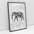 Quadro Decorativo Elefante Low Poly - loja online