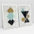 Quadro Decorativo Escandinavos Geométricos Preto, Verde Claro e Amarelo Kit com 2 Quadros - Bimper - Quadros Decorativos