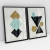 Quadro Decorativo Escandinavos Geométricos Preto, Verde Claro e Amarelo Kit com 2 Quadros - comprar online