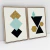Imagem do Quadro Decorativo Escandinavos Geométricos Preto, Verde Claro e Amarelo Kit com 2 Quadros