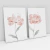Quadro Decorativo Flores Aquareladas II Kit com 2 Quadros