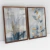 Quadro Decorativo Folhas e Texturas em Azul Kit com 2 Quadros