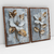 Quadro Decorativo Metal Flowers Efeito 3D Kit com 2 Quadros