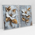 Quadro Decorativo Metal Flowers Efeito 3D Kit com 2 Quadros - Bimper - Quadros Decorativos