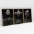 Quadro Decorativo Moderno Black Faces With Gold Kit com 3 Quadros na internet