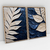 Quadro Decorativo Royal Blue Leaves Efeito 3D Kit com 2 Quadros