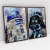Quadro Decorativo Star Wars R2D2 e Darth Vader Kit com 2 Quadros