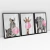 Quadro Decorativo Zebra Girafa e Elefante Mascando Chiclete Rosa Kit com 3 Quadros
