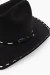Chapéu country feminino marrom e preto western com costura decorativa