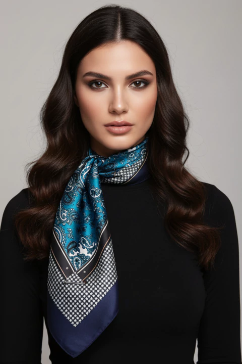 Lenço Cetim Arabesco Abstrato - comprar online