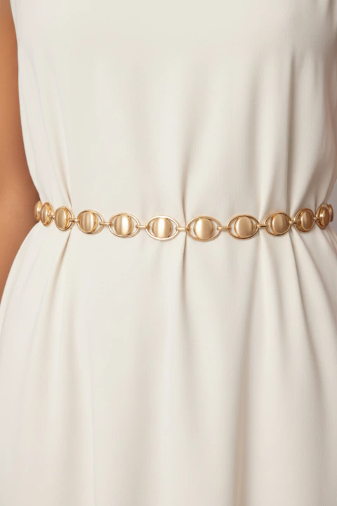 Cinto Corrente Em Metal Escovado Com Elos Largos - comprar online