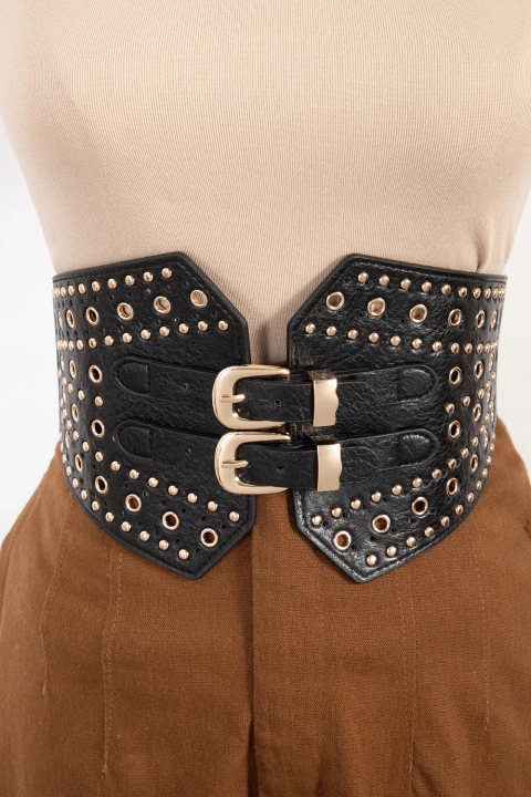 Cinto Elástico Largo Com Apliques - comprar online