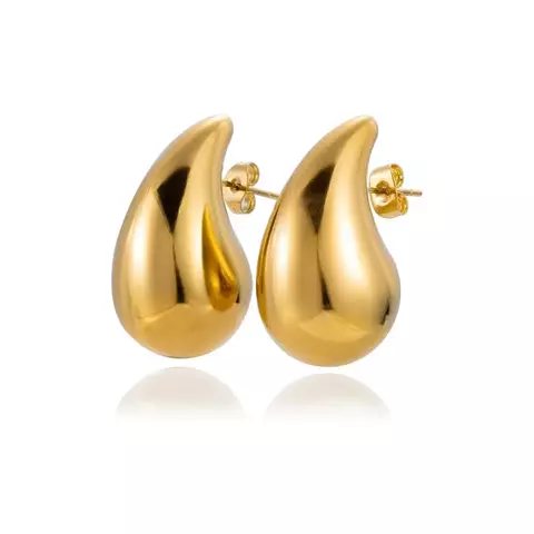Aretes en forma de Maxi Gota Dorada - comprar en línea