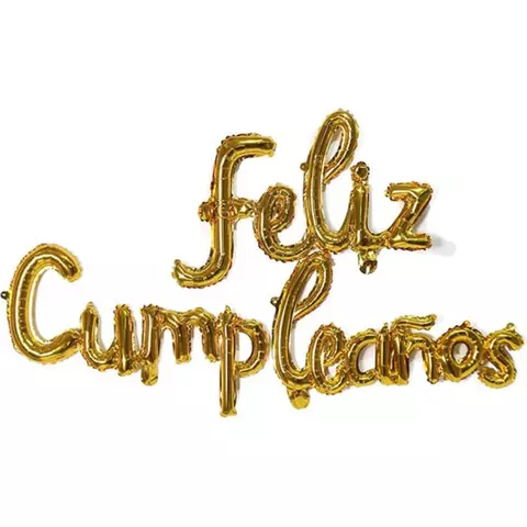 Set Globos Metalicos Feliz Cumpleaños dorado - comprar en línea