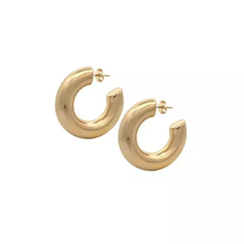 Arracada Dorado Medialuna Chunky Grande - comprar en línea