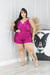 Short Doll Plus Size Encanto em Cetim - Fúcsia - loja online