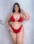 Biquíni Plus Size Cortininha e Calcinha Fio - Vermelho