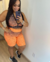 CONJUNTO FITNESS - BERMUDA + TOP | LARANJA COM PRETO